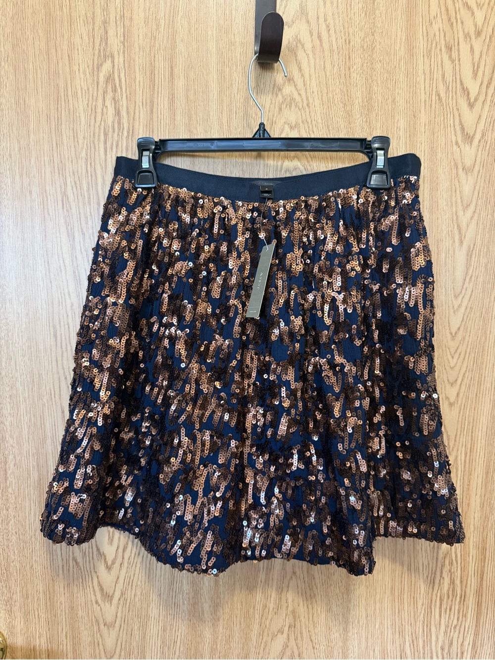 New J.Crew Navy A Line Sequin Midi Skirt